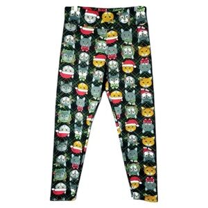 NWOT NoBo Size L (11-13) High Waist Fleece Lined Skinny Holiday Cats Pants